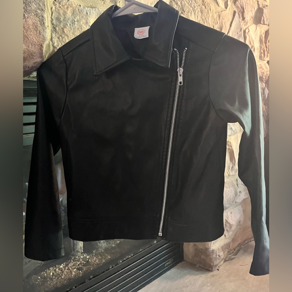 Kids black faux leather jacket